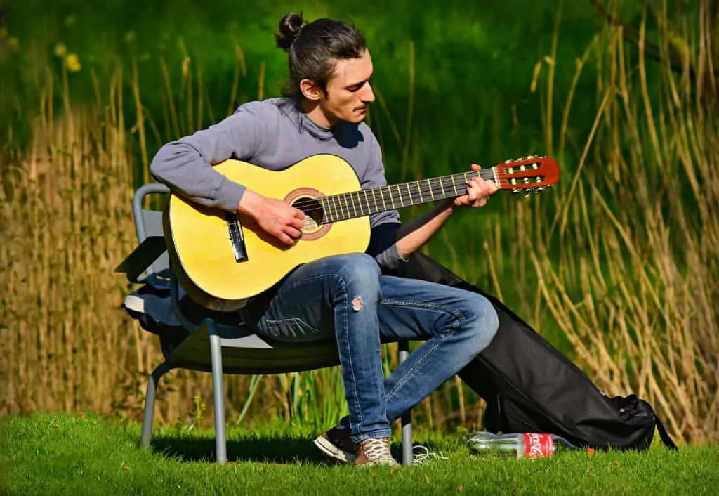 Guitarist on chair