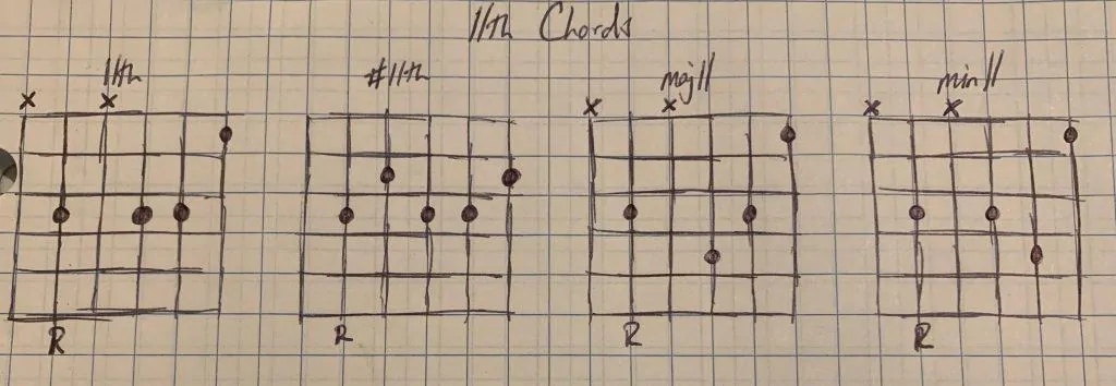 6 11th chord voicings