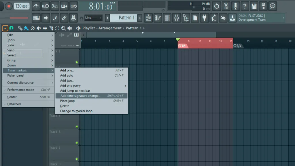 19 Fl Studio 20 specific time signature on playlist