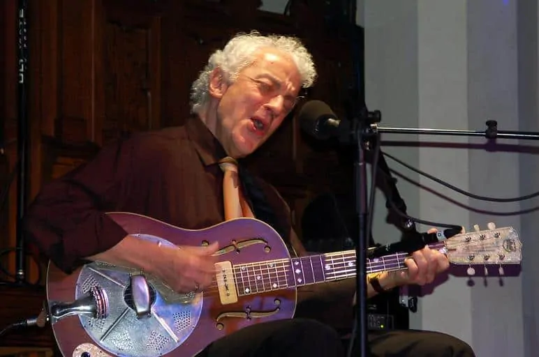 2 top resonator guitars