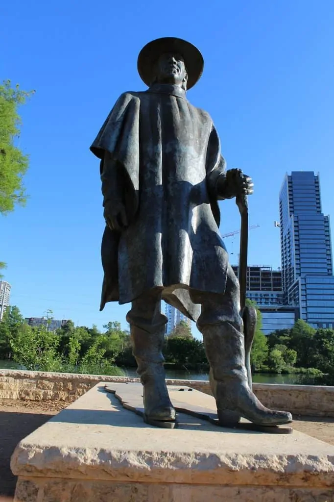 The Stevie Ray Vaughan statue in Austin