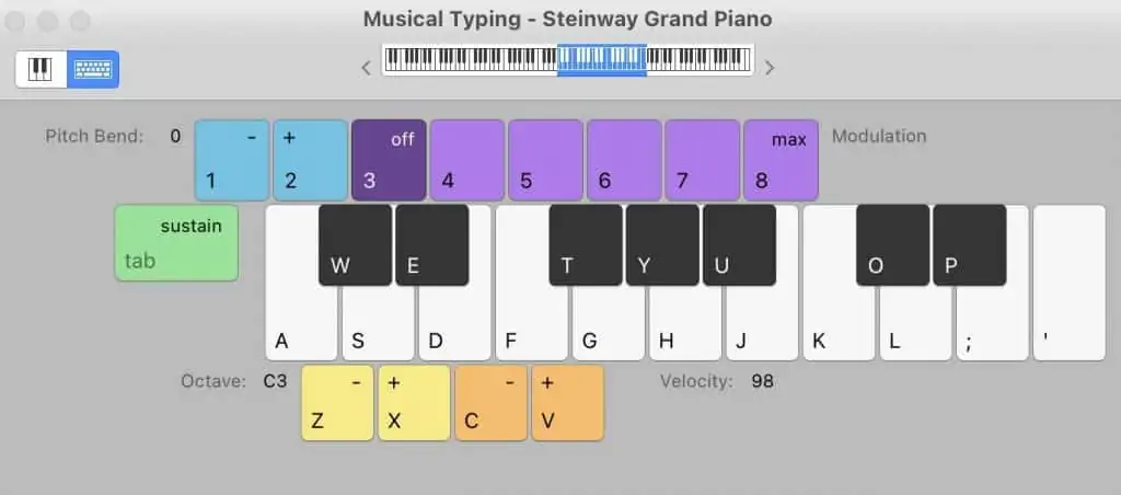 15. musical typing