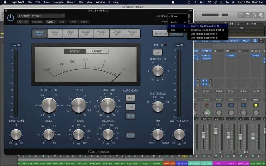 50. side chain compression input