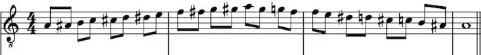 3. A chromatic scale