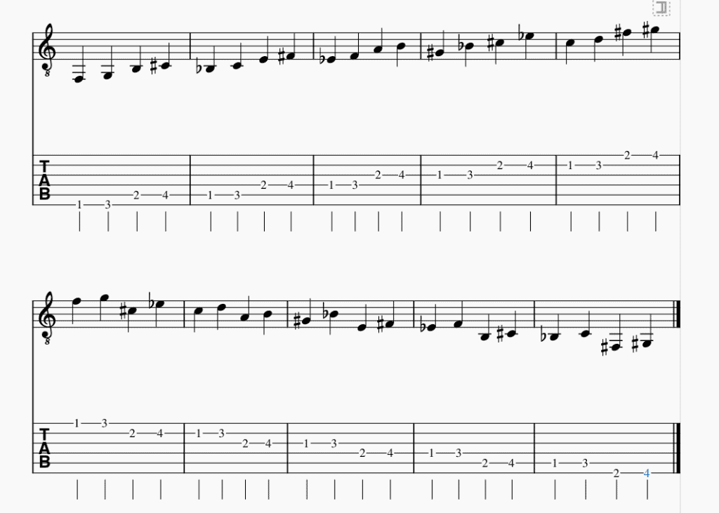 8. Guitar warm up Exercise 2