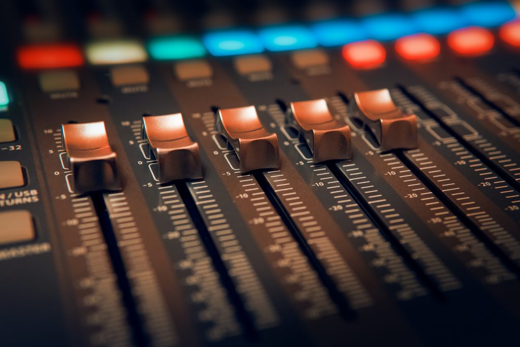 5. A Closeup on a Mixing board