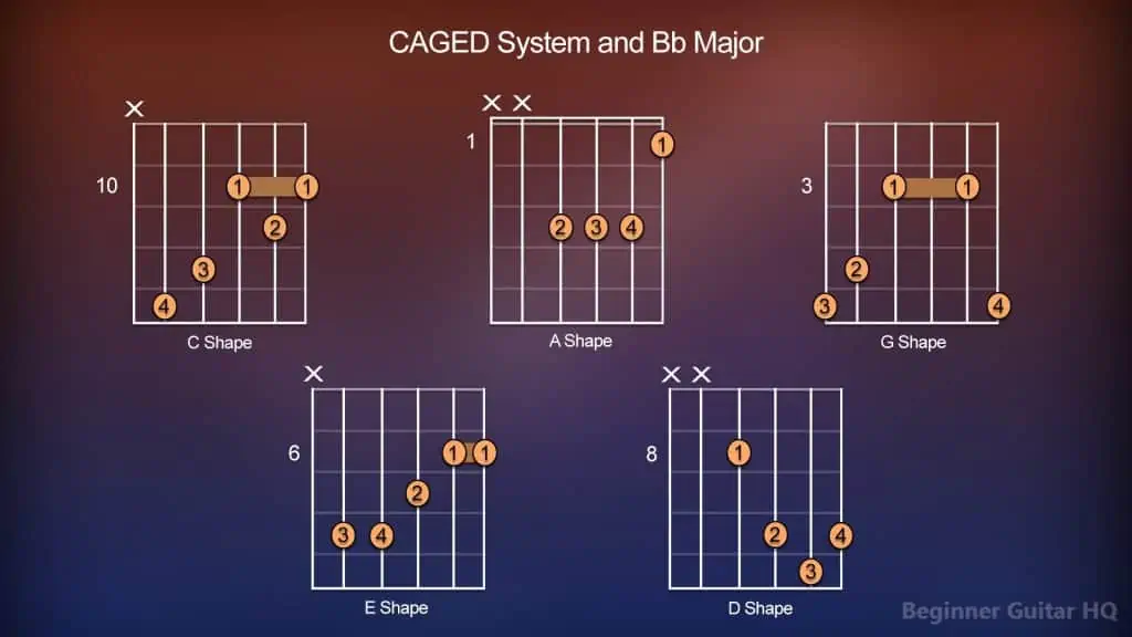 B flat chord guitar deals finger position