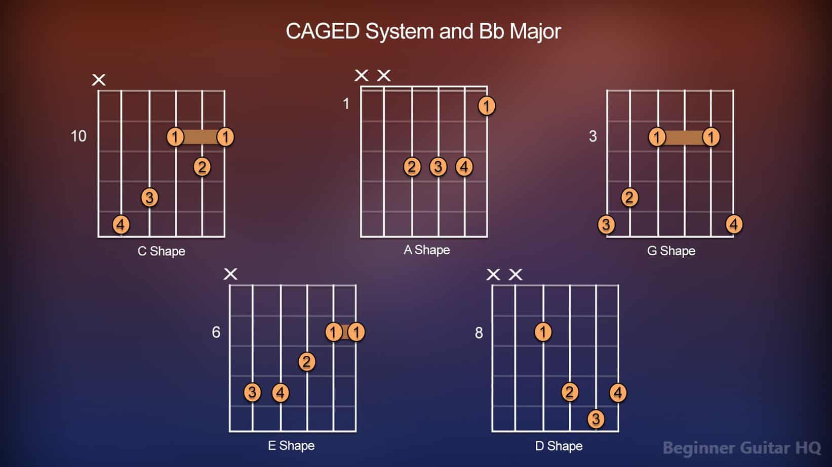 Bb Chord Guitar - Finger Positions, How-to, Variations - Beginner Guitar HQ