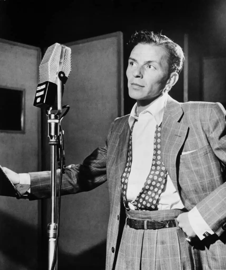 1. Frank Sinatra by a microphone